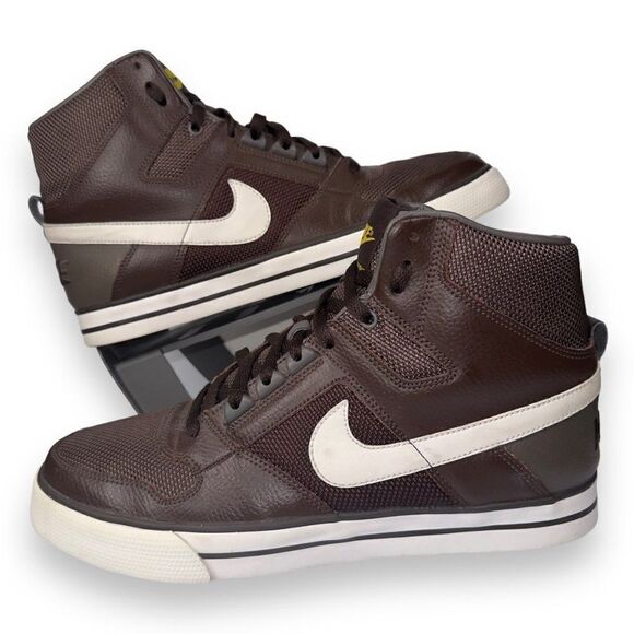 Nike Delta Force High AC Basketball Shoes Brown / White 370424-211 Men's 11 - Picture 1 of 11